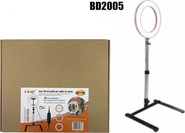 Luce Led Ad Anello Luminoso Per Selfie Staffa Tavolo Supporto Cellulare Bd2005 Elettronica/Foto e videocamere/Flash/Flash Macro Ring Light Trade Shop italia - Napoli, Commerciovirtuoso.it
