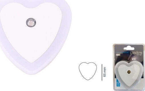 Luce-Notturna-A-Led-Forma-Cuore-Luce-Bianca-Lampada-Per-Corridoio-Camera-Dt-2192
