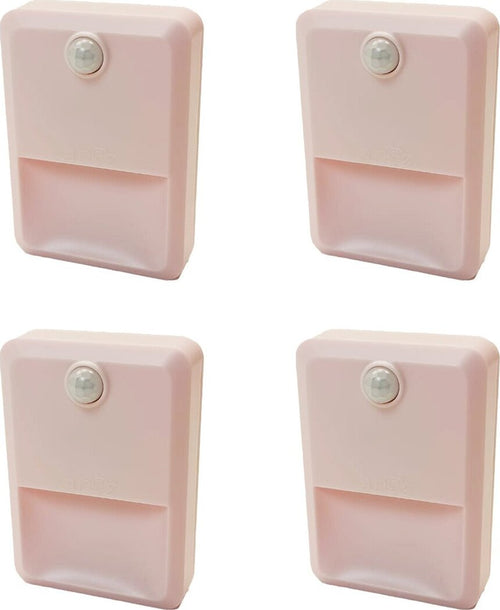 Luce Notturna LED Sottopensile con Sensore Movimento 4 Pezzi per Interni Colore Rosa