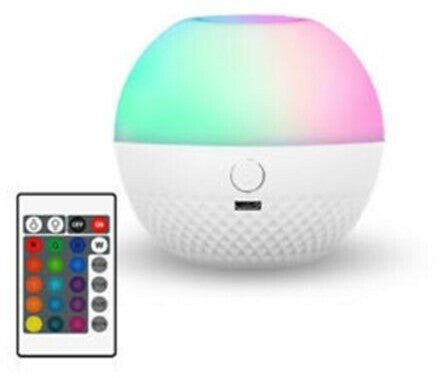 LUCE NOTTURNA RICARICABILE LED RGB CON TELECOMANDO E USB MODELLO SFERA