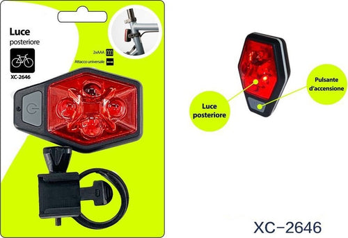 Luce Posteriore Bici Bicicletta Attacco Universale Pulsante Accensione Xc-2646 Sport e Tempo Libero > Ciclismo > Luci per Bici > Sport Trade Shop italia - Napoli, Commerciovirtuoso.it