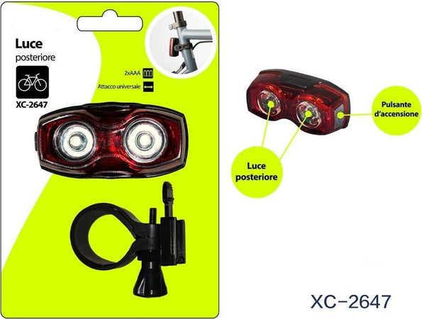 Luce Posteriore Fanale Per Bici Attacco Universale Pulsante Accensione Xc-2647 Sport e Tempo Libero > Ciclismo > Luci per Bici > Sport Trade Shop italia - Napoli, Commerciovirtuoso.it