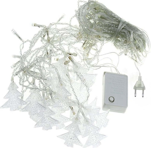 Luci a LED lucine a LED Natale impermeabili Bianco Caldo 96 Collana da 3,5 Metri di lunghezza con Formine Alberelli