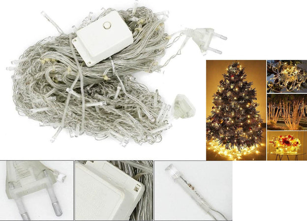 Luci a LED Pinpoxe lucine a LED Natale impermeabili Bianco Caldo 93 LED Collana da 4 Metri di lunghezza