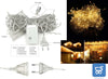 Luci a LED Pinpoxe lucine a LED Natale impermeabili Bianco Caldo 93 LED Collana da 4 Metri di lunghezza