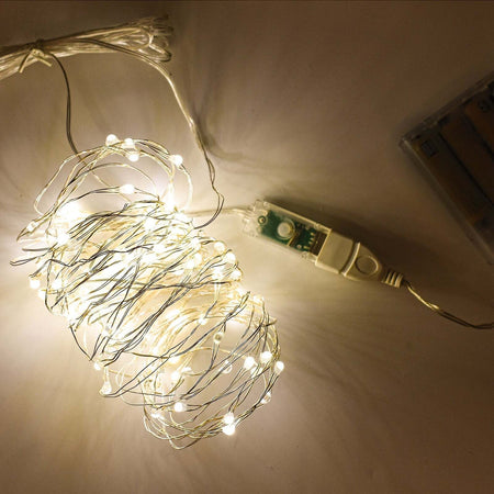 Luci di natale catena con 100 Micro Led e filo in metallo USB e batteria per interno Casa e cucina/Decorazioni per interni/Addobbi e decorazioni per ricorrenze/Decorazioni natalizie/Luci natalizie/Catene luminose per interni MagiediNatale.it - Altamura, Commerciovirtuoso.it