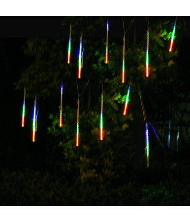 Luci Di Natale Da Esterno Natalizie Led Effetto Pioggia Stella Cadente Multicolor