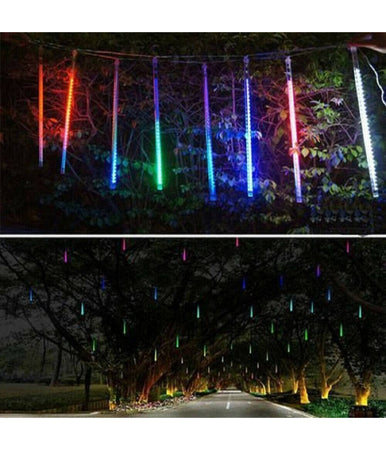 Luci Di Natale Da Esterno Natalizie Led Effetto Pioggia Stella Cadente Multicolor