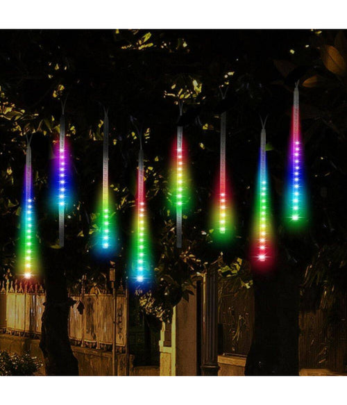 Luci Di Natale Esterno Natalizi Led Effetto Pioggia Stella Cadente Meteoriti Rgb