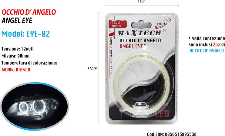 Luci Led Per Auto A Cerchio 90mm Occhio D'angelo 12v Angel Eye 2pz Maxtech Eye-02 Auto e Moto/Parti per auto/Luci lampadine e indicatori/Lampadine/Lampadine per esterno Auto e Moto/Parti per auto/Luci lampadine e indicatori/Lampadine/Lampadine per esterno Trade Shop italia - Napoli, Commerciovirtuoso.it