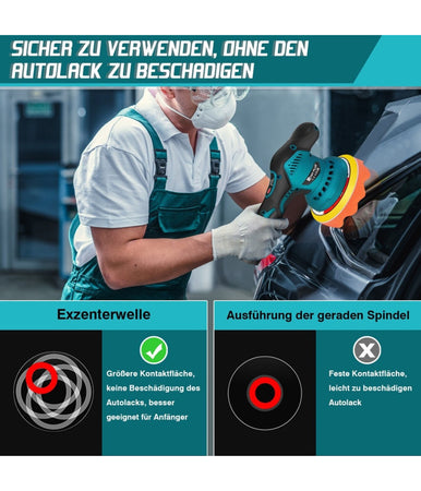 Lucidatrice Rotorbitale 2 Batterie 12 V 2000 Mah 8 Velocità Levigatrice Per Auto