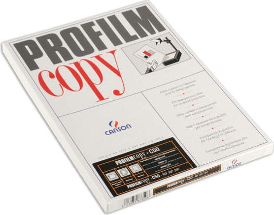 Lucidi C50 Profilm Copy per fotocopiatrici bianco-nero - 100 fogli A4 - senza retrofoglio - Canson Cancelleria e prodotti per ufficio/Archivio ufficio e accessori per scrivania/Lavagne e bacheche/Lucidi per lavagne luminose Eurocartuccia - Pavullo, Commerciovirtuoso.it