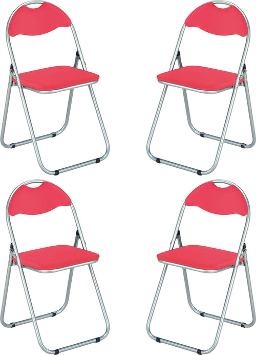 LUCIE-ROUND---Set-di-4-sedie-pieghevole-salvaspazio-Rosso-Milani-Home