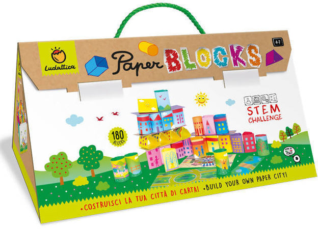 Ludattica Paper Blocks Primi Mattoncini in Carta Da Costruzione Gioco Educativi per Bambini Da 1-3 Anni