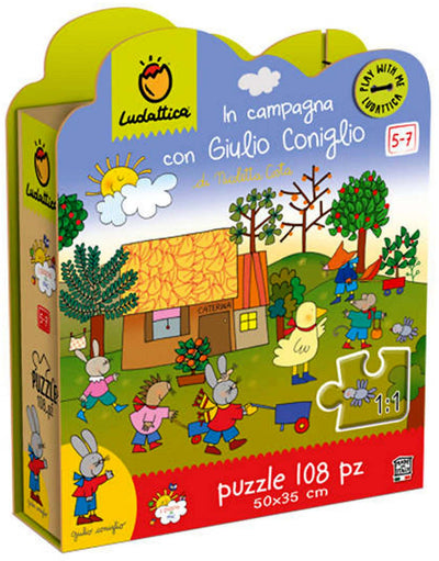 Ludattica Puzzle in Campagna Con Giulio Coniglio Puzzle Classico Bambini 5 Anni Puzzle 108pz 50x35 Cm