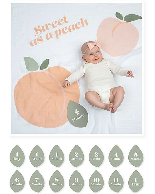 Copertina Lulujo Baby - Sweet as a Peach - in Mussola di Cotone con Kit Cards