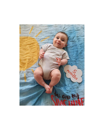 Copertina Lulujo Baby - You Are my Sunshine - in Mussola di Cotone con Kit Cards