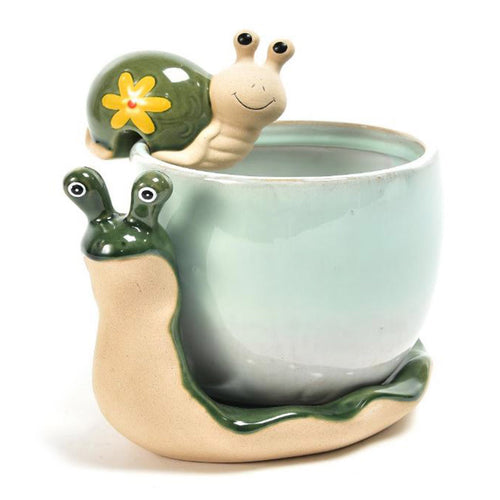 Vaso svuota tasche in ceramica con lumaca decorativa