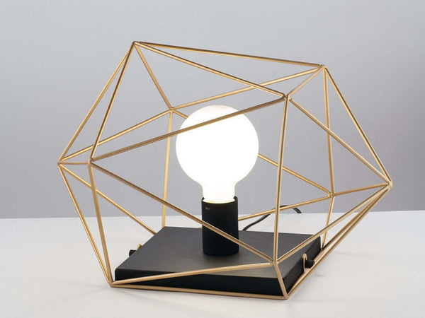 Lume Abraxas Nero/Oro 1Xe27 40,5X29,5X26,5Cm Illuminazione/Illuminazione per interni/Lampade/Lampade da tavolo e abat-jour Led Mall Home - Napoli, Commerciovirtuoso.it