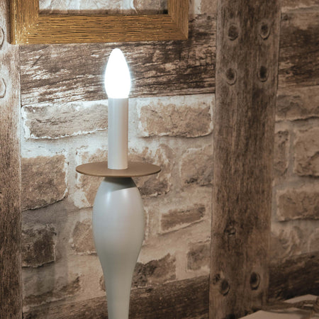 Lume Armstrong Bianco 1Xe14 18X45Cm Illuminazione/Illuminazione per interni/Lampade/Lampade da tavolo e abat-jour Led Mall Home - Napoli, Commerciovirtuoso.it