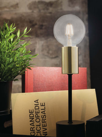 Lume Axon Nero/Oro 1Xe27 7,5X39Cm Illuminazione/Illuminazione per interni/Lampade/Lampade da tavolo e abat-jour Led Mall Home - Napoli, Commerciovirtuoso.it