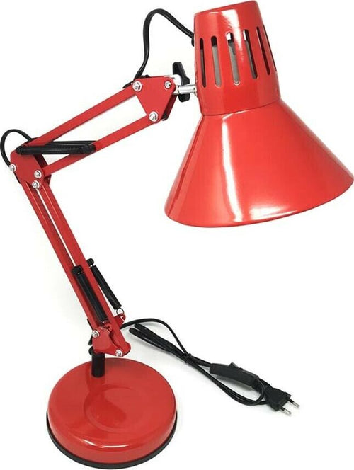 Lume-Braccio-Snodabile-Lampada-Da-Tavolo-Scrivania-Lumetto-Con-Morsetto-Rosso-Universo
