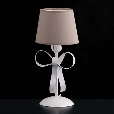 Lume-Classico-Provenzale-Bianco-Shabby-Con-Paralumi-Tortora-1-Luce-Lucy
