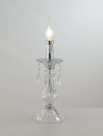 Lume Cristallo Cromo 1Xe14 13X31Cm Illuminazione/Illuminazione per interni/Lampade/Lampade da tavolo e abat-jour Led Mall Home - Napoli, Commerciovirtuoso.it