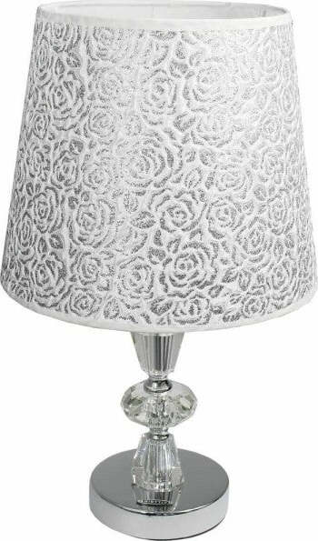 Lume-Da-Comodino-Moderno-Abat-Jour-Lumetto-Tavolo-Acciaio-Paralume-Glitter-D19a
