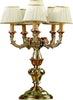 Lume-In-Legno-Classico-Argento-Mecca-Con-Paralume-6-Luci-Rondone