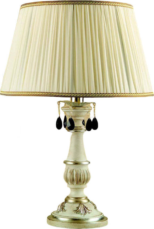 Lume-In-Legno-Classico-Bianco-Argento-Con-Paralume-1-Luce-Trampoliere