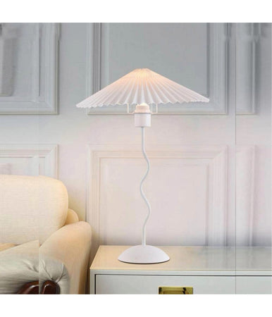 Lume In Metallo Bianco Moderno Abat Jour E27 Lampada Tavolo Con Interruttore D25