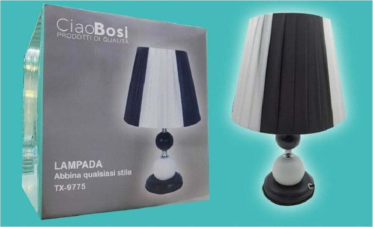 Lume Lampada Da Tavolo Abat Jour Con Paralume Comodino Camera Casa Luce Tx-9775 Illuminazione/Illuminazione per interni/Lampade/Lampade da tavolo e abat-jour Trade Shop italia - Napoli, Commerciovirtuoso.it