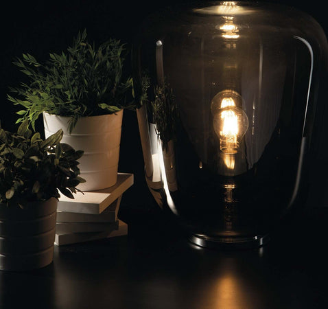 Lume Smoke Fume' 1Xe27 19,7X21,3Cm Illuminazione/Illuminazione per interni/Lampade/Lampade da tavolo e abat-jour Led Mall Home - Napoli, Commerciovirtuoso.it