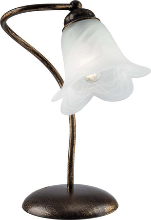 Lumetto-1-Luce-Alice-Ferro-Battuto-Marrone-E-Oro-Vetro-Bianco