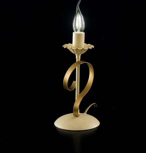 Lumetto-Classico-1-Luce-Ferro-Battuto-Avorio-e-Oro-Serie-Bandolo