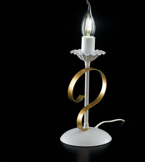 Lumetto-Classico-1-Luce-Ferro-Battuto-Bianco-e-Oro-Serie-Bandolo