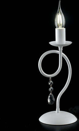 Lumetto-Classico-1-Luce-Ferro-Bianco-Shabby-e-Cristalli-Serie-Elegant