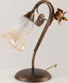 Lumetto-Classico-Arte-Povera-Ferro-Battuto-Marrone-e-Oro-Serie-Cestino