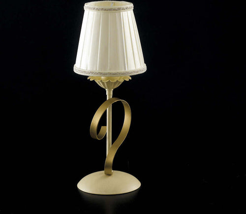 Lumetto-classico-Bandolo-1-luce-in-ferro-avorio-oro-e-paralume-avorio