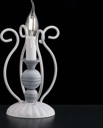 Lumetto-Classico-Contemporaneo-Shabby-Chic-Bianco-Vintage-1-Luce-Chimera