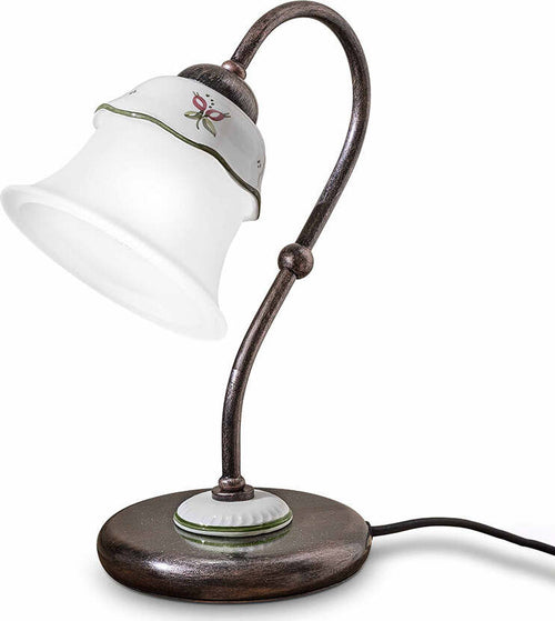 Lumetto-Classico-Ferrara-Metallo-E-Ceramica-Nero-Sfumato-Rame-1-Luce-E14