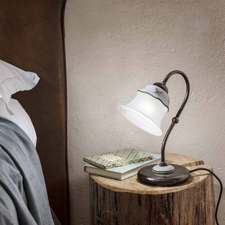 Lumetto-Classico-Ferrara-Metallo-E-Ceramica-Nero-Sfumato-Rame-1-Luce-E14