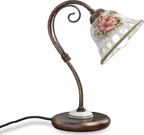 Lumetto-Classico-Napoli-Metallo-E-Ceramica-Nero-Sfumato-Rame-1-Luce-E14