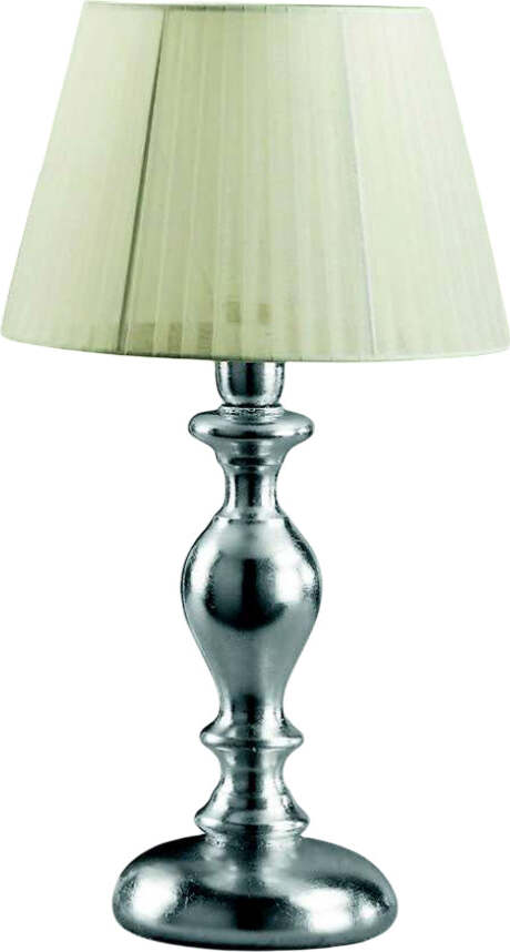 Lumetto-In-Legno-Classico-Argento-Mecca-Con-Paralume-1-Luce-Albanella
