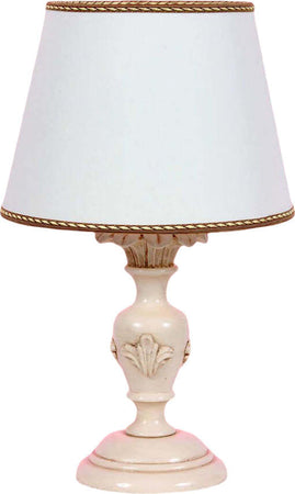 Lumetto-In-Legno-Classico-Avorio-Patinato-Con-Paralume-1-Luce-Picchio