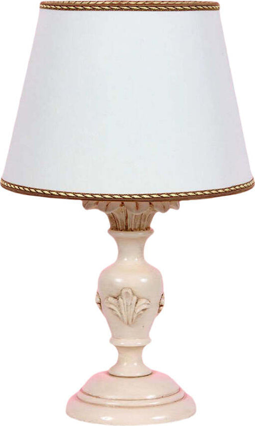 Lumetto-In-Legno-Classico-Avorio-Patinato-Con-Paralume-1-Luce-Picchio