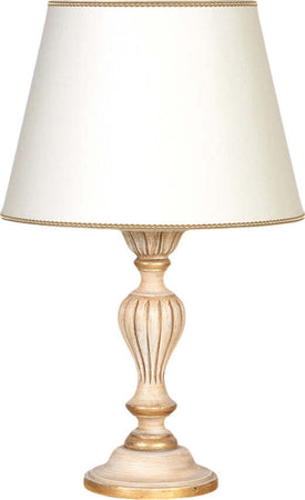 Lumetto-In-Legno-Classico-Crema-Decapè-Oro-Con-Paralume-1-Luce-Avocetta