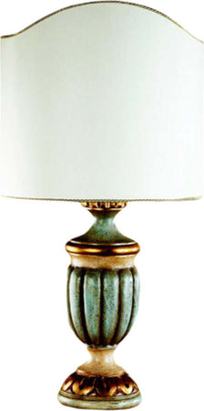 Lumetto-In-Legno-Classico-Oro-Avorio-Verde-Arancio-Con-Paralume-1-Luce-Oca