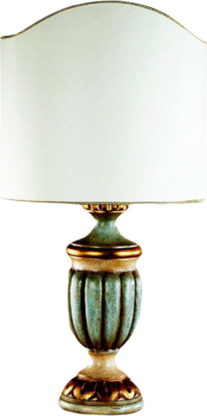 Lumetto-In-Legno-Classico-Oro-Avorio-Verde-Arancio-Con-Paralume-1-Luce-Oca